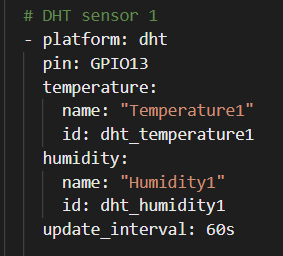 ESPHome YAML for a DHT22 on GPIO13